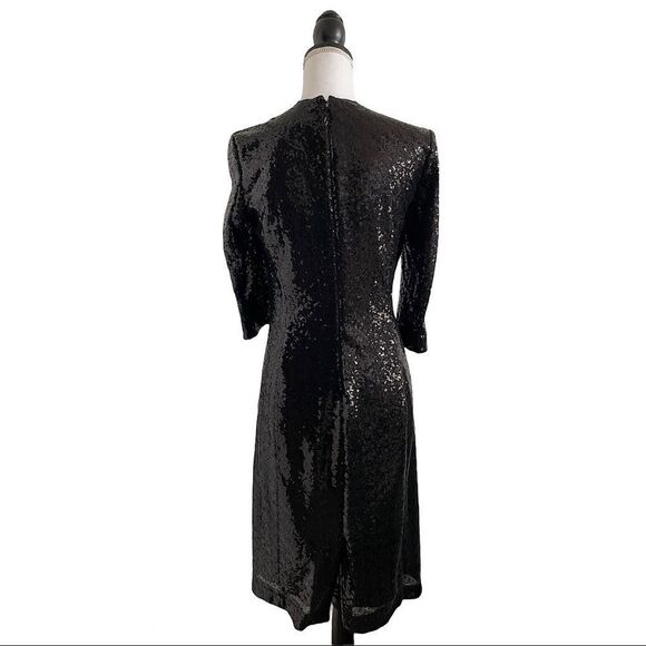 Eva Mendes Collection for New York & Company Black Sequin Sheath Dress Sz Small - Picture 4 of 7